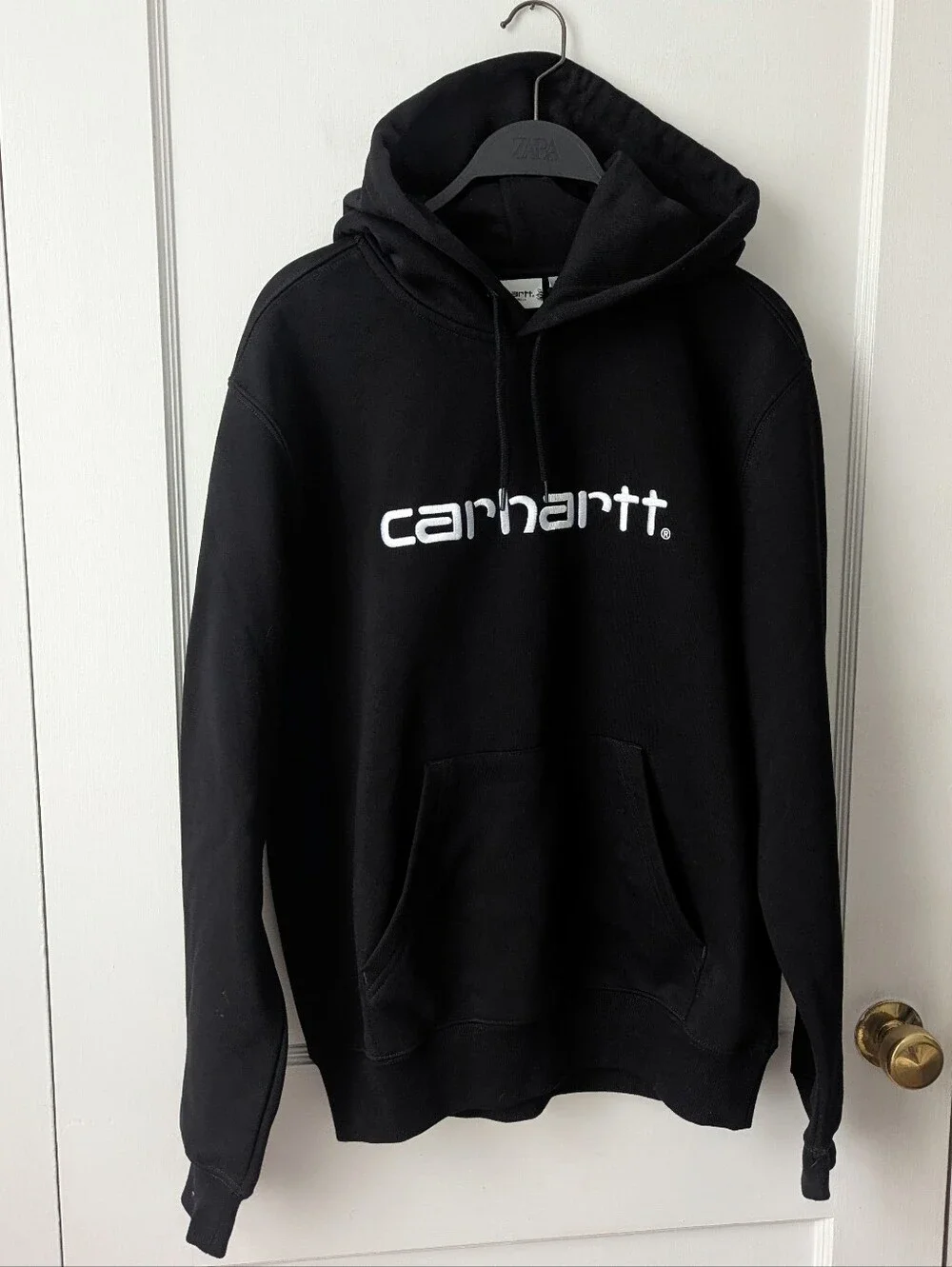Carharrt WIP Work In Progress Black Pullover Logo Hoodie Sweater Small NEW NWT